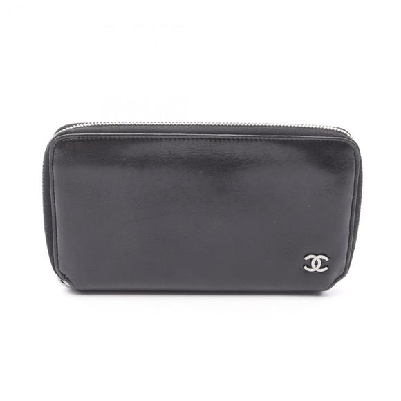 CHANEL Black Leather Logo Wallet - Picture 1 of 14